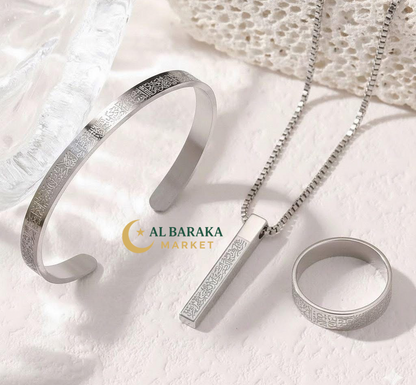 Pack Bracelet Bague,collier Ayatoul Koursiyou |Protection ,Ouverture|Bénédiction