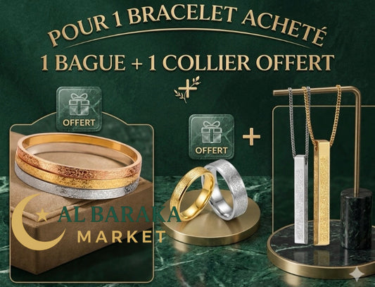 Pack Bracelet Bague,collier Ayatoul Koursiyou |Protection ,Ouverture|Bénédiction