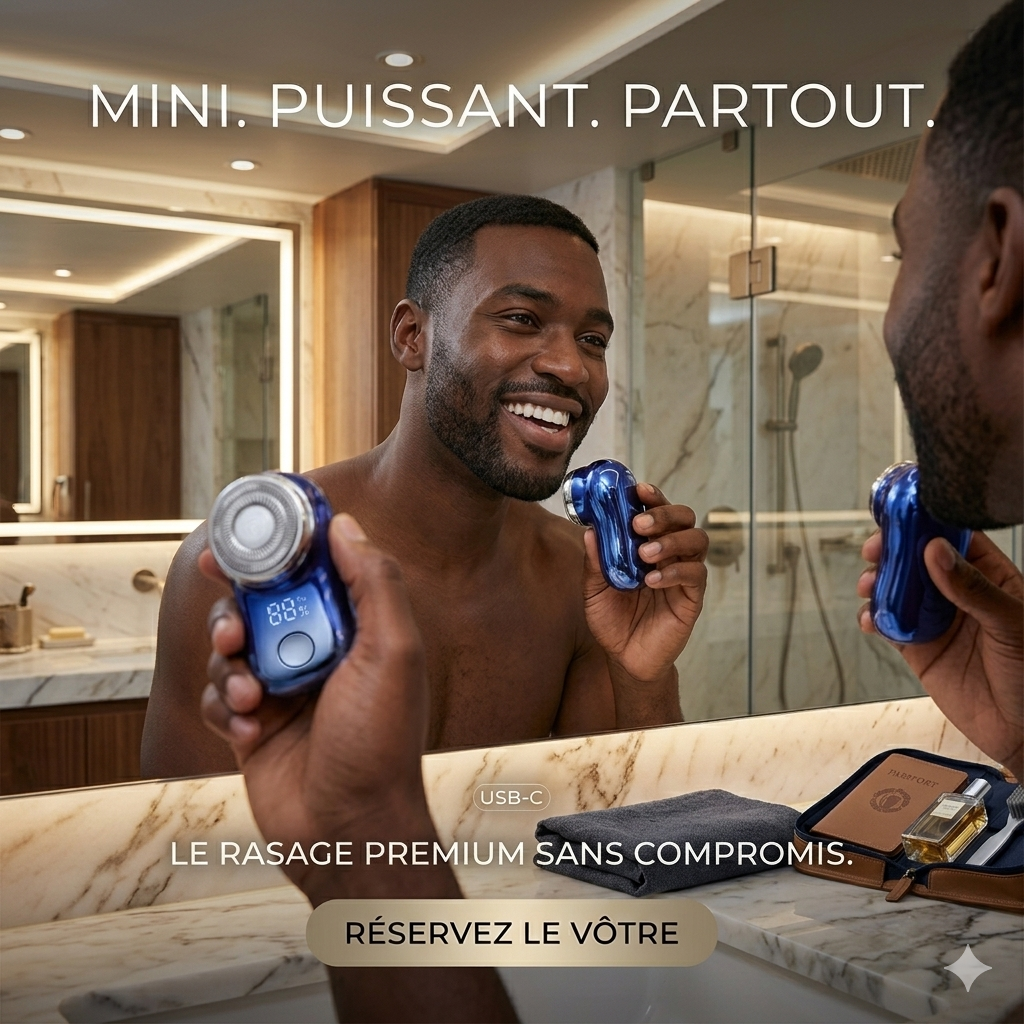 🚀 Rasoir Électrique Intelligent – Tête Rotative Ultra-Précise avec Écran LED